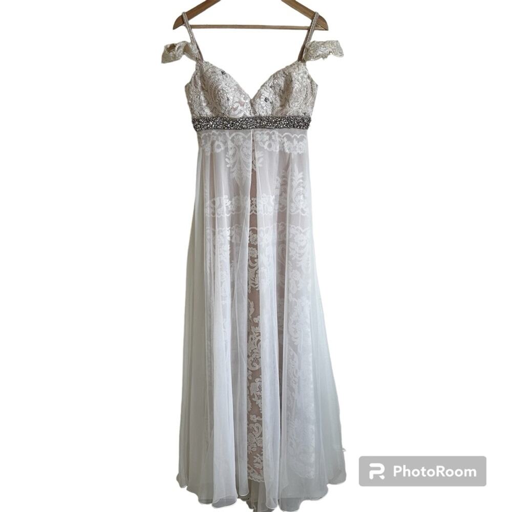 Sherri Hill women’s wedding dress size 2 white cream